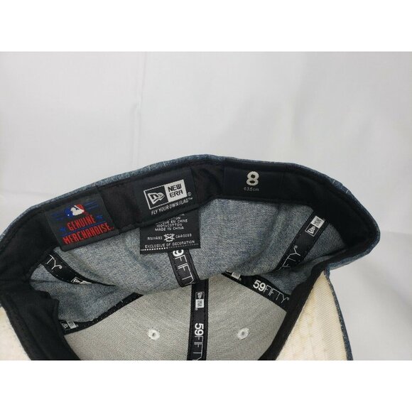 Genuine New Era 59Fifty Boston Red Sox Blue Denim B Hat – Fitted Cap with Wear - Picture 8 of 12